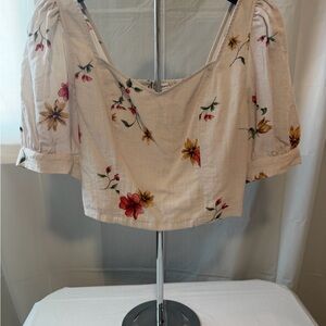 Reitmans Floral Blouse with Puff Sleeves
